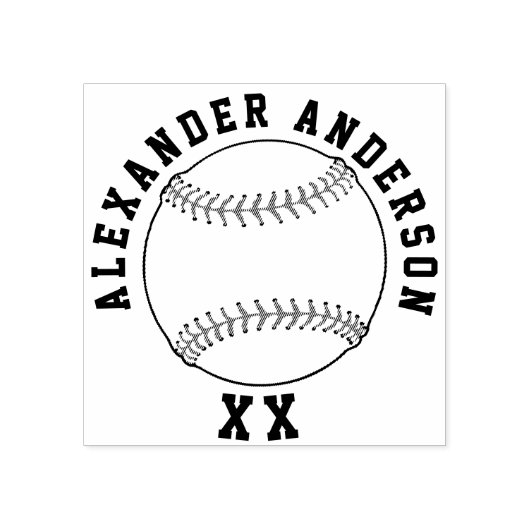 Baseball Name en Jersey Number personaliseren Rubberstempel (Afrduk)