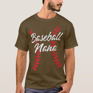 Baseball Nana Baseball Laces Grandma Grammy Cute W T-shirt