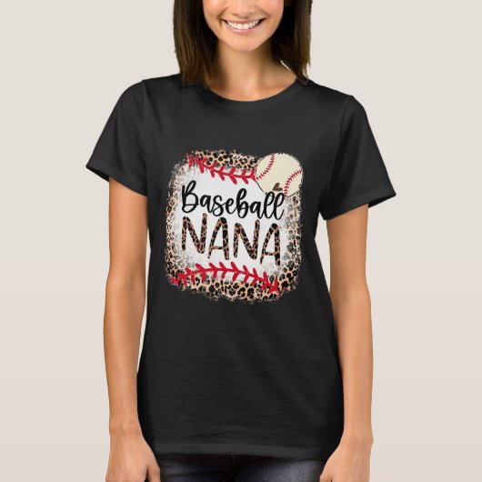Baseball Nana Softball Leopard Matching Family T-shirt (Voorkant)