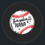 Baseball Nana Sportspeler Lover Coach Grafisch Ronde Sticker<br><div class="desc">Baseball Nana Sportspeler Lover Coach Graphic Gift. Perfect gift voor je vader,  moeder,  papa,  mannen,  vrouwen,  vriend en familieleden op de dag van de Thanksgiving,  kerstdag,  Moederdag,  vaderdag,  4 juli,  1776 Onafhankelijke dag,  Veteranendag,  Halloween Dag,  Patrick's Day</div>