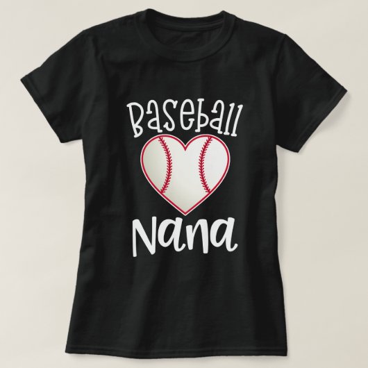 Baseball Nana-vrouwen Grandma Baseball-wedstrijd T-shirt (Design voorkant)