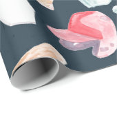 Baseball Navy Texture Cadeaupapier (Rol Hoek)