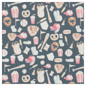 Baseball Navy Texture Stof (Close Up)