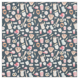 Baseball Navy Texture Stof