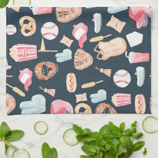 Baseball Navy Texture Theedoek (Gevouwen)