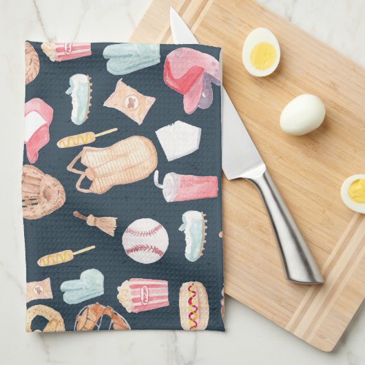 Baseball Navy Texture Theedoek (Quarter Fold)