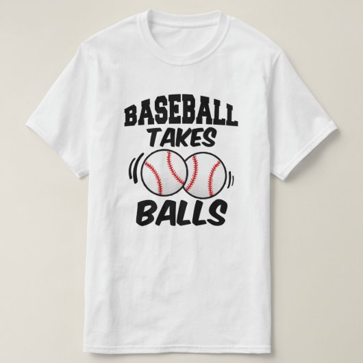 Baseball neemt ballen op het grappige shirt van ge (Design voorkant)