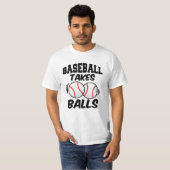 Baseball neemt ballen op het grappige shirt van ge (Voorkant volledig)