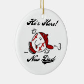 Baseball New Dad T-shirts en cadeautjes Keramisch Ornament (Rechts)