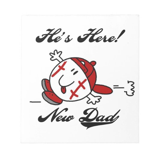 Baseball New Dad T-shirts en cadeautjes Notitieblok (Voorkant)
