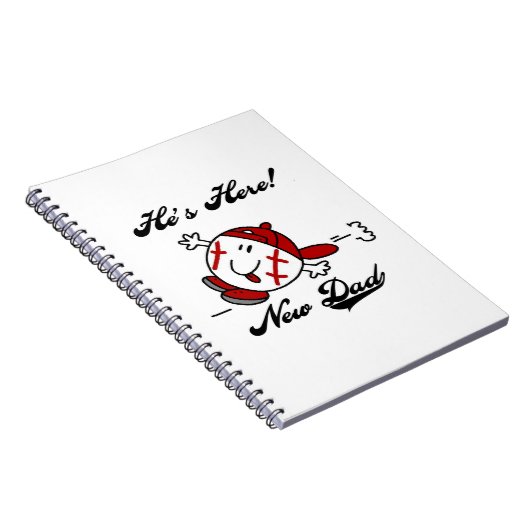 Baseball New Dad T-shirts en cadeautjes Notitieboek (Rechterzijde)