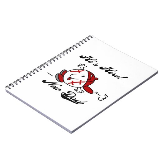 Baseball New Dad T-shirts en cadeautjes Notitieboek (Linkerzijde)