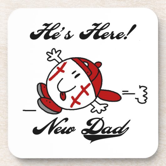 Baseball New Dad T-shirts en cadeautjes Onderzetter (Voorkant)