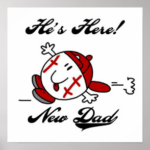 Baseball New Dad T-shirts en cadeautjes Poster