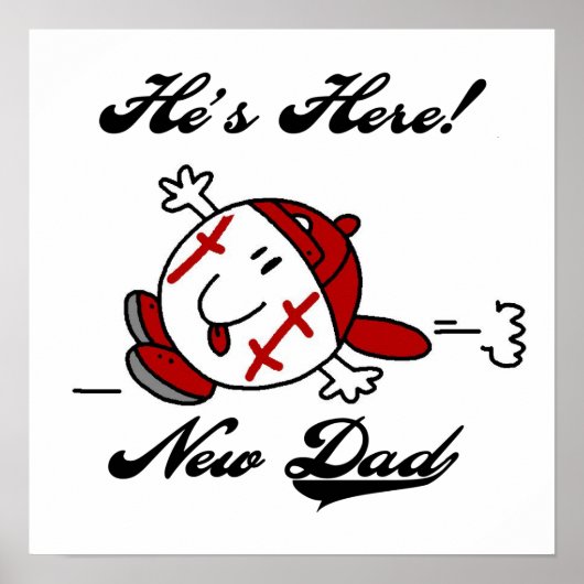 Baseball New Dad T-shirts en cadeautjes Poster (Voorkant)