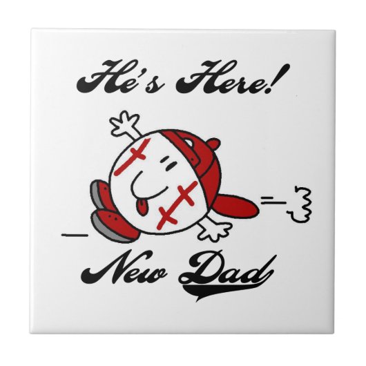 Baseball New Dad T-shirts en cadeautjes Tegeltje (Voorkant)