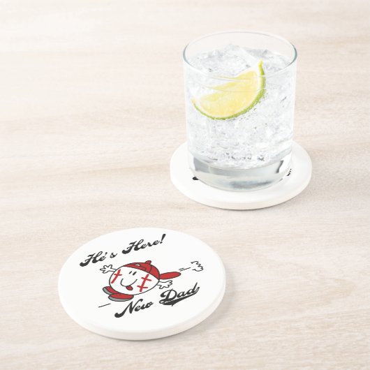 Baseball New Dad T-shirts en cadeautjes Zandsteen Onderzetter (Zijkant)