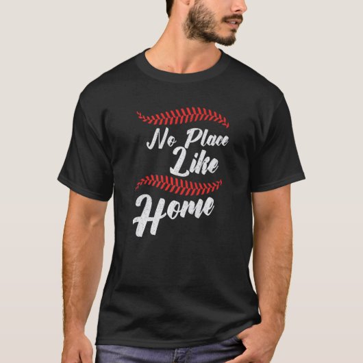 Baseball No Place Like Home Catcher Pitcher T-shirt (Voorkant)