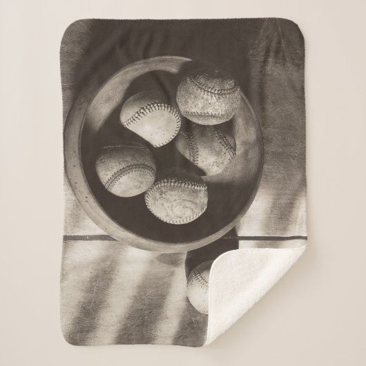 Baseball Nostalgia - Baseballen Sherpa Deken (Voorkant)