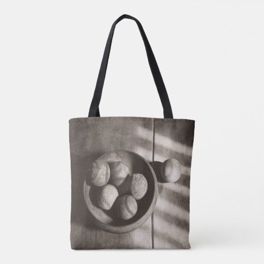 Baseball Nostalgia - Baseballen Tote Bag (Achterkant)
