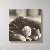 Baseball Nostalgia - Mitt en Baseball Canvas Afdruk (Voorkant)