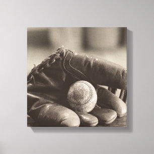 Baseball Nostalgia - Mitt en Baseball Canvas Afdruk