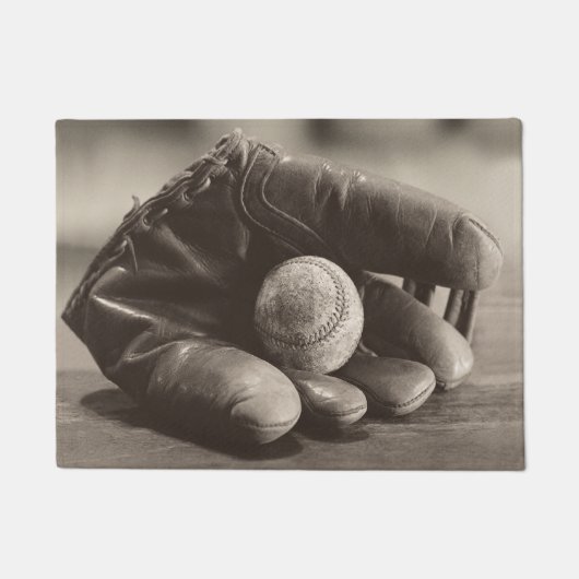 Baseball Nostalgia - Mitt en Baseball Deurmat (Voorkant)