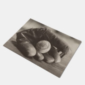 Baseball Nostalgia - Mitt en Baseball Deurmat (Schuin)