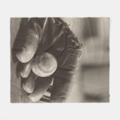 Baseball Nostalgia - Mitt en Baseball Fleece Deken (Voorkant (Horizontaal))