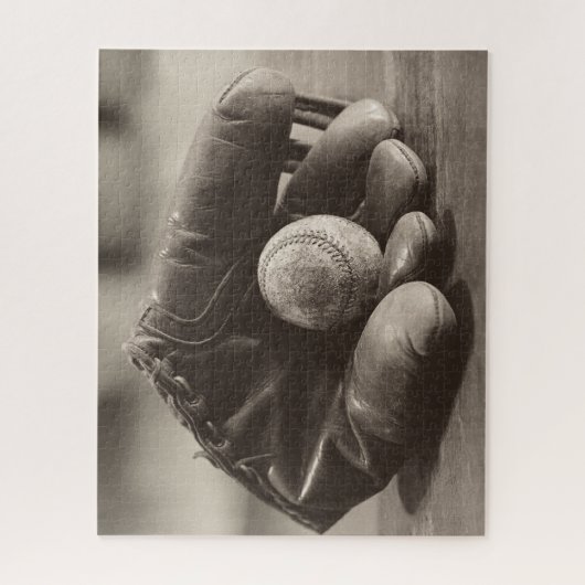 Baseball Nostalgia - Mitt en Baseball Legpuzzel (Verticaal)