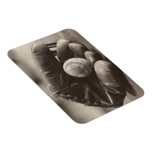 Baseball Nostalgia - Mitt en Baseball Magneet (Rechterzijde)