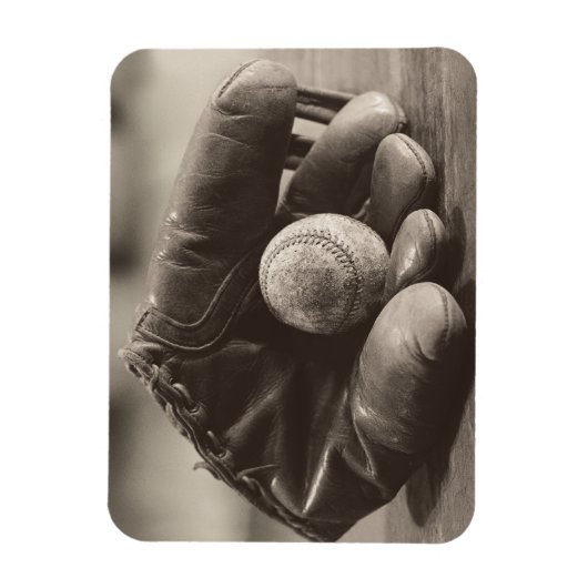 Baseball Nostalgia - Mitt en Baseball Magneet (Verticaal)