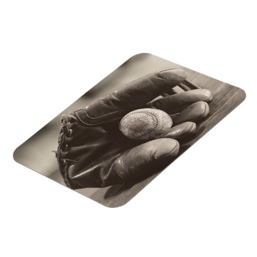 Baseball Nostalgia - Mitt en Baseball Magneet (Linkerzijde)