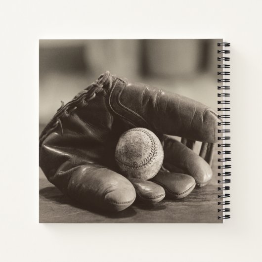 Baseball Nostalgia - Mitt en Baseball Notitieboek (Achterkant)