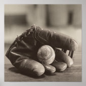 Baseball Nostalgia - Mitt en Baseball Poster (Voorkant)