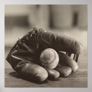 Baseball Nostalgia - Mitt en Baseball Poster