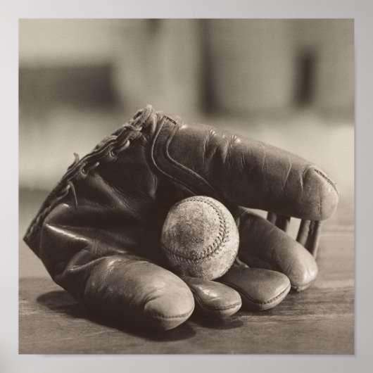 Baseball Nostalgia - Mitt en Baseball Poster (Voorkant)