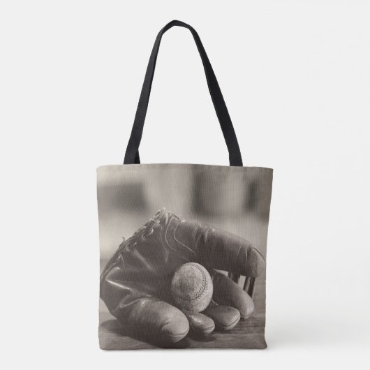 Baseball Nostalgia - Mitt en Baseball Tote Bag (Achterkant)