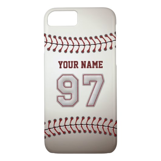 Baseball nr. 97 met Jouw naam - Moderne portie Case-Mate iPhone Case (Achterkant)
