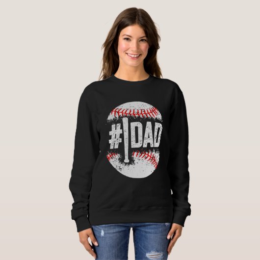 Baseball Number One Daddy Son Baseball Father's Da Trui (Voorkant volledig)