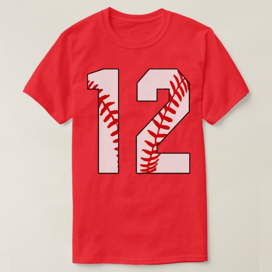 Baseball Nummer 12 12 Baseball Jersey Favoriet PL T-shirt (Design voorkant)