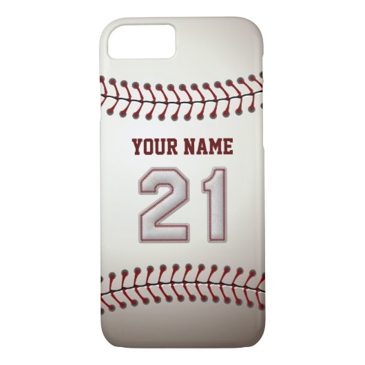 Baseball nummer 21 met Jouw naam - Moderne zedelij Case-Mate iPhone Case (Achterkant)