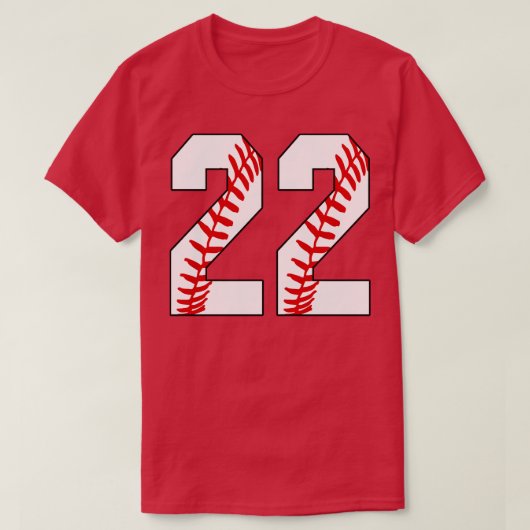 Baseball Nummer 22 22 Baseball Jersey Favoriet PL T-shirt (Design voorkant)