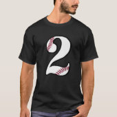 Baseball nummer 2 Two Jersey Fan 2nd Birthday Vint T-shirt (Voorkant)
