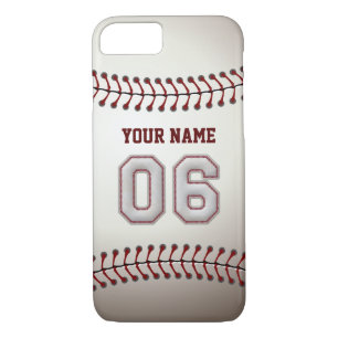 Baseball nummer 6 met Jouw naam - Moderne portie Case-Mate iPhone Case