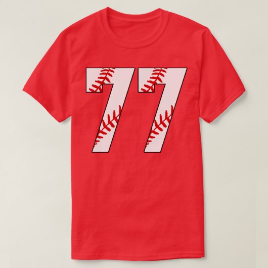 Baseball Nummer 77 77 Baseball Jersey Favoriet PL T-shirt (Design voorkant)