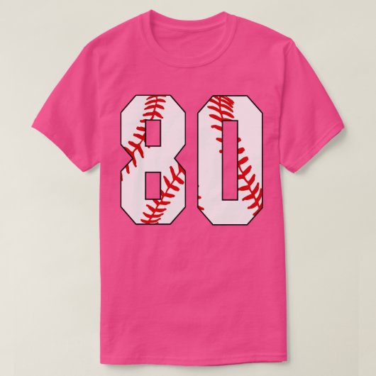 Baseball Nummer 80 80 Baseball Jersey Favoriet PL T-shirt (Design voorkant)