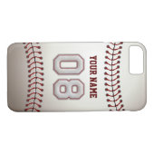 Baseball nummer 8 met Jouw naam - Moderne portie Case-Mate iPhone Case (Achterkant (Horizontaal))