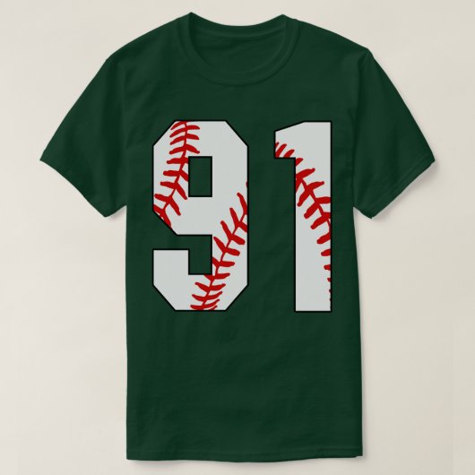 Baseball Nummer 91 91 Baseball Jersey Favoriet PL T-shirt (Design voorkant)