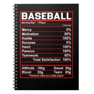 Baseball Nutrition Feit Coach or Player Notitieboek